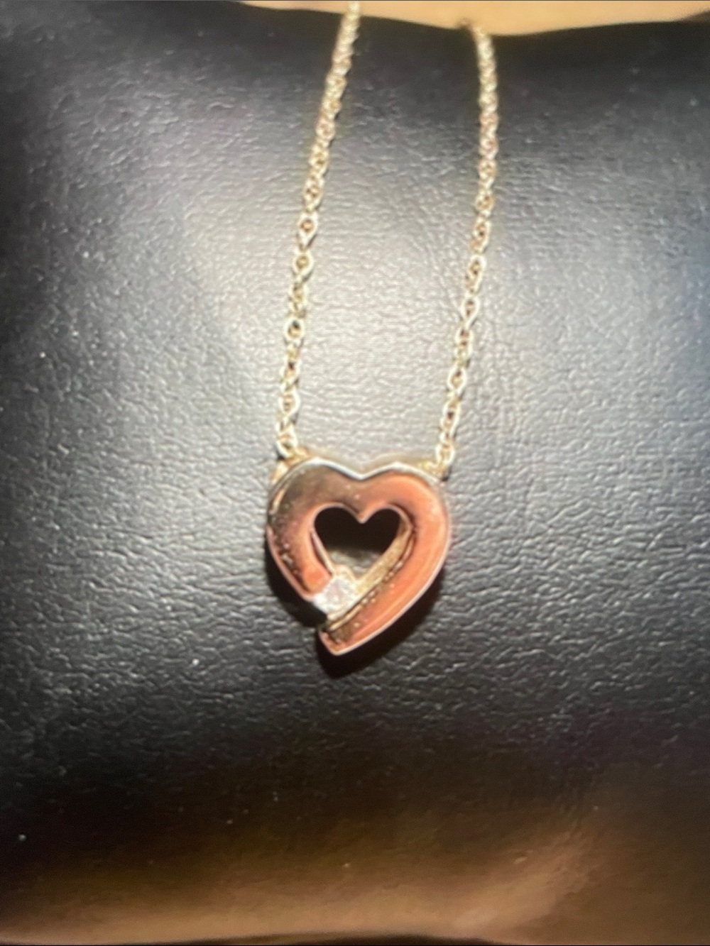 Hand Made. 14k gold and Diamond Heart